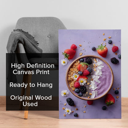 Berry Smoothie Bowl Wall Art – Colorful Kitchen Café Canvas