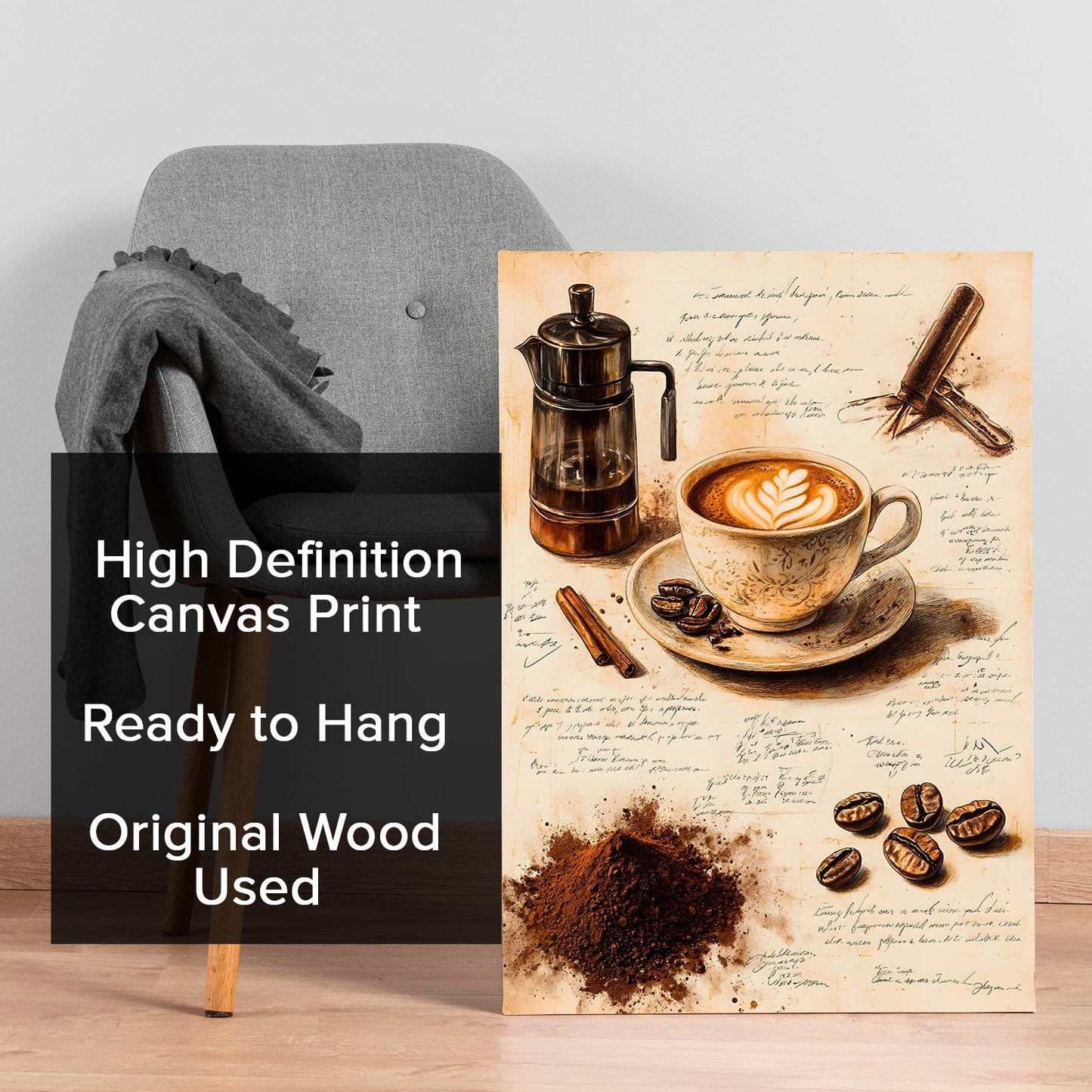 Brewing Perfection Canvas Wall Art for Kitchen & Coffee Décor