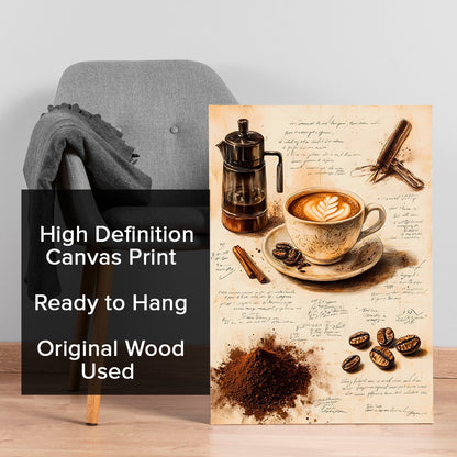 Brewing Perfection Canvas Wall Art for Kitchen & Coffee Décor