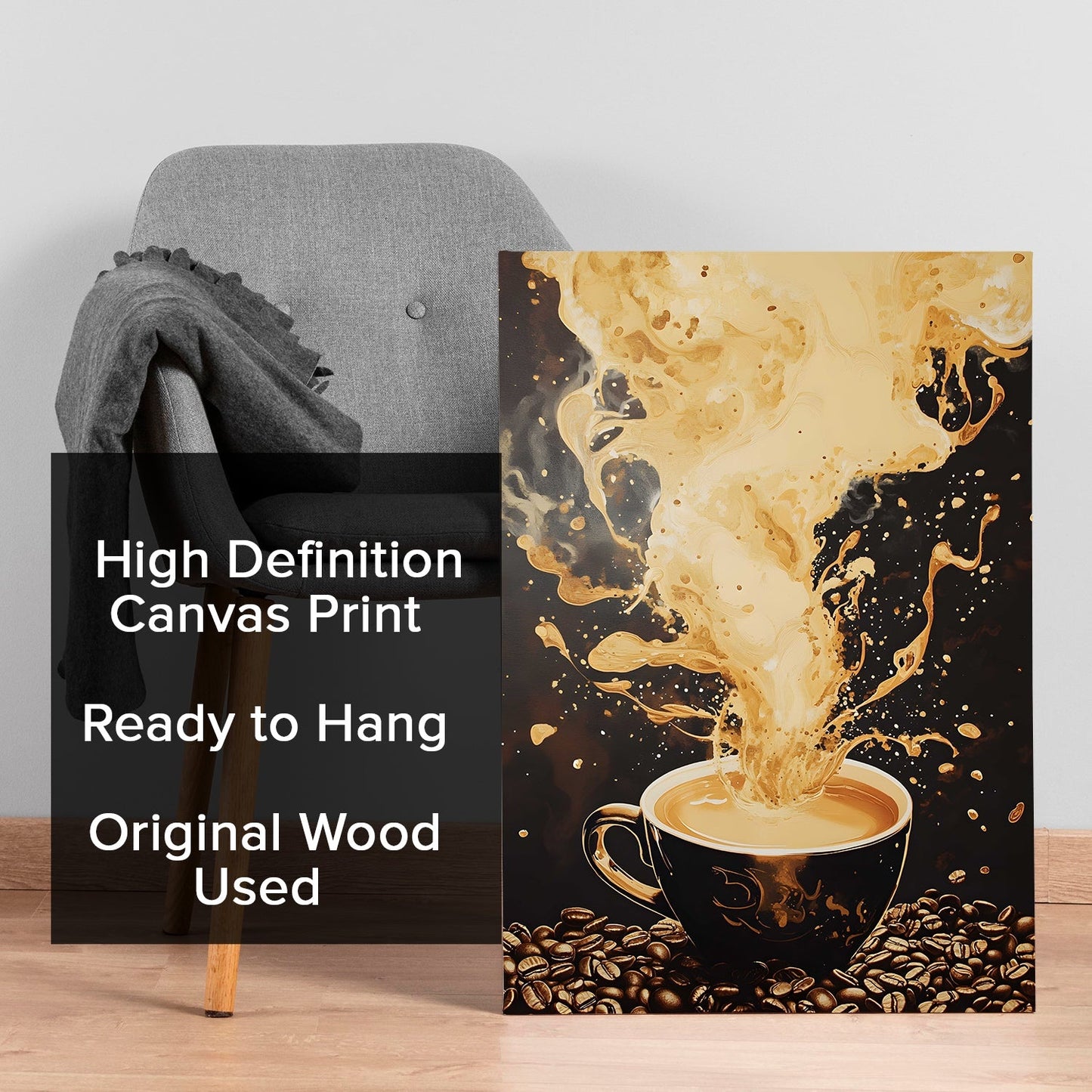 Golden Energy Canvas Wall Art Painting for Modern Home Décor