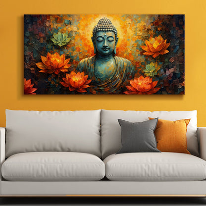 Elegant Lord Buddha Canvas Painting for Spiritual Home Décor