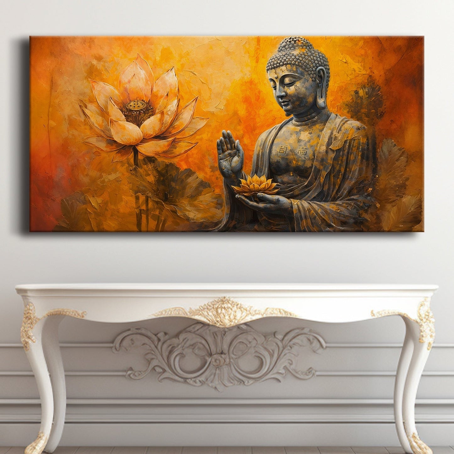 Modern Lord Buddha Canvas Painting for Serene Home Décor