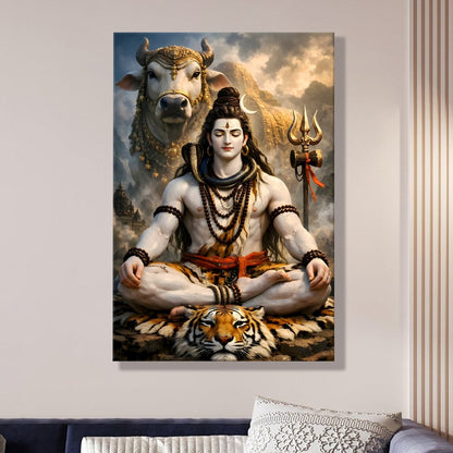 Lord Shiva Canvas Wall Art Painting for Home & Office Décor