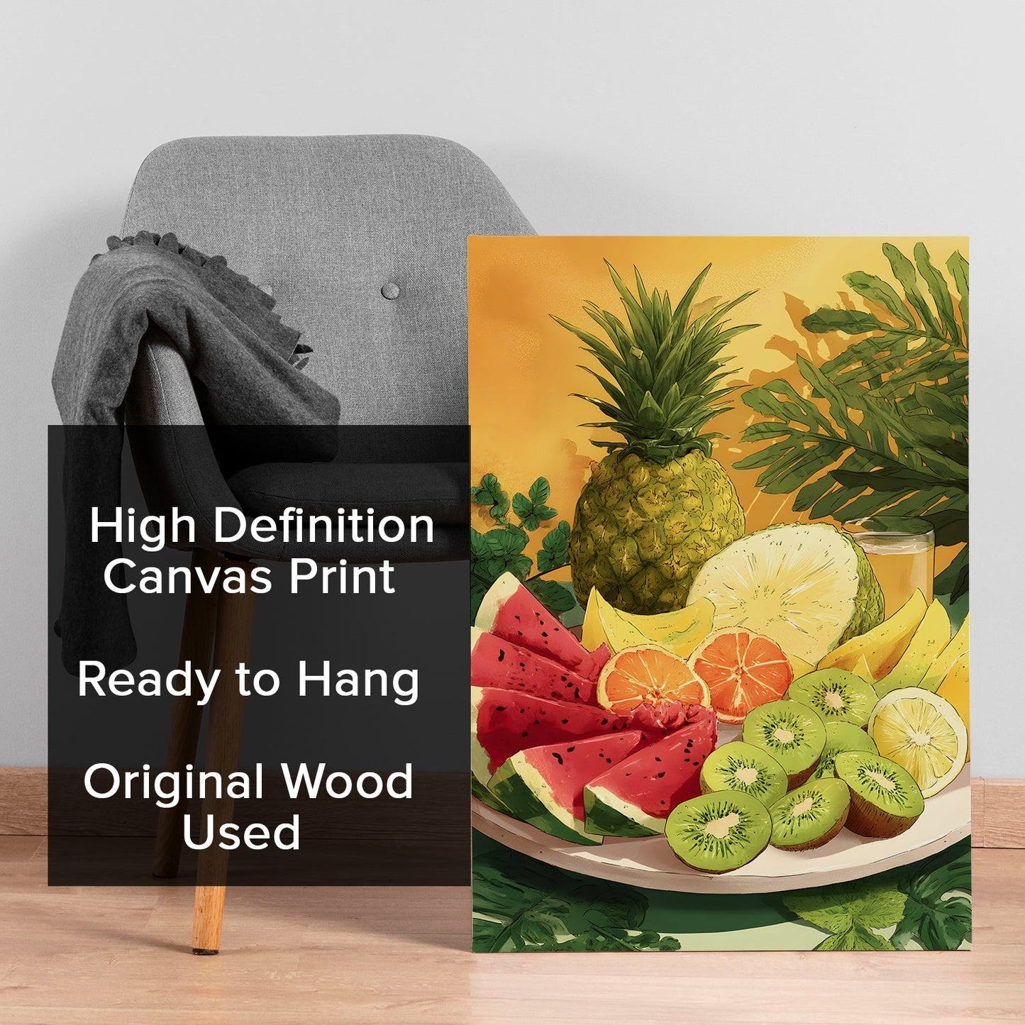 Tropical Fruit Platter Wall Art – Vibrant Kitchen Juice Bar Canvas