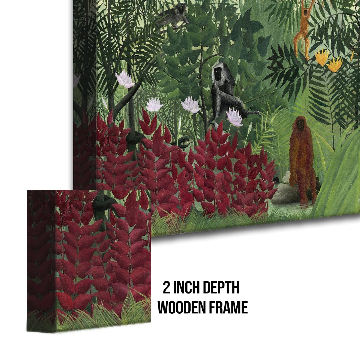 Monkeys in the Jungle Henri Rousseau Canvas Wall Art Decor
