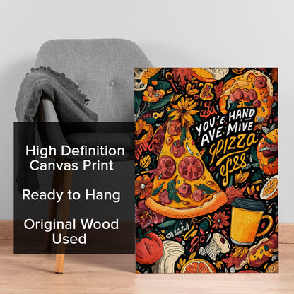 Funky Pop Art Pizza Wall Art – Colorful Food Poster Canvas