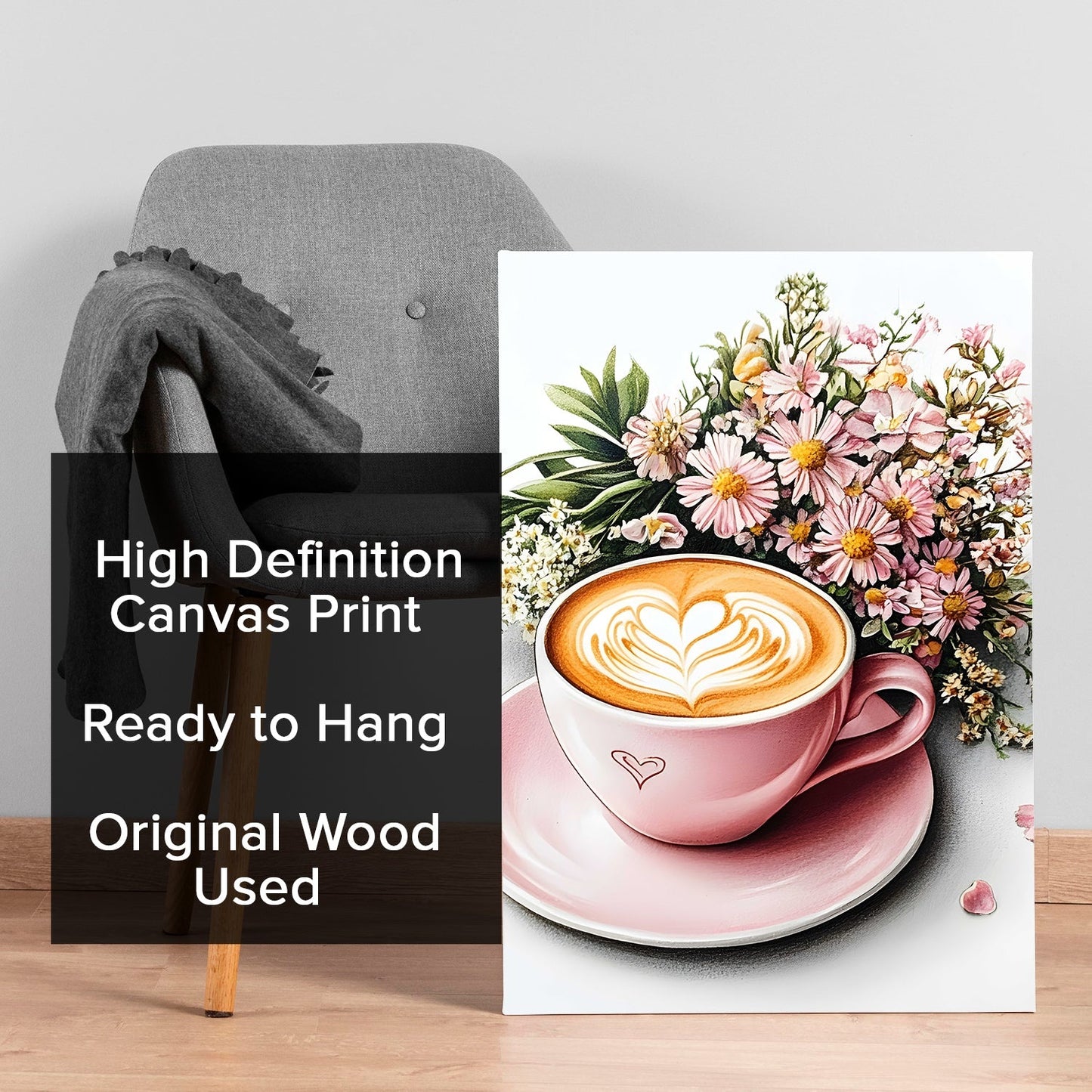 Blush Café Elegance Canvas Wall Art for Kitchen & Dining Décor