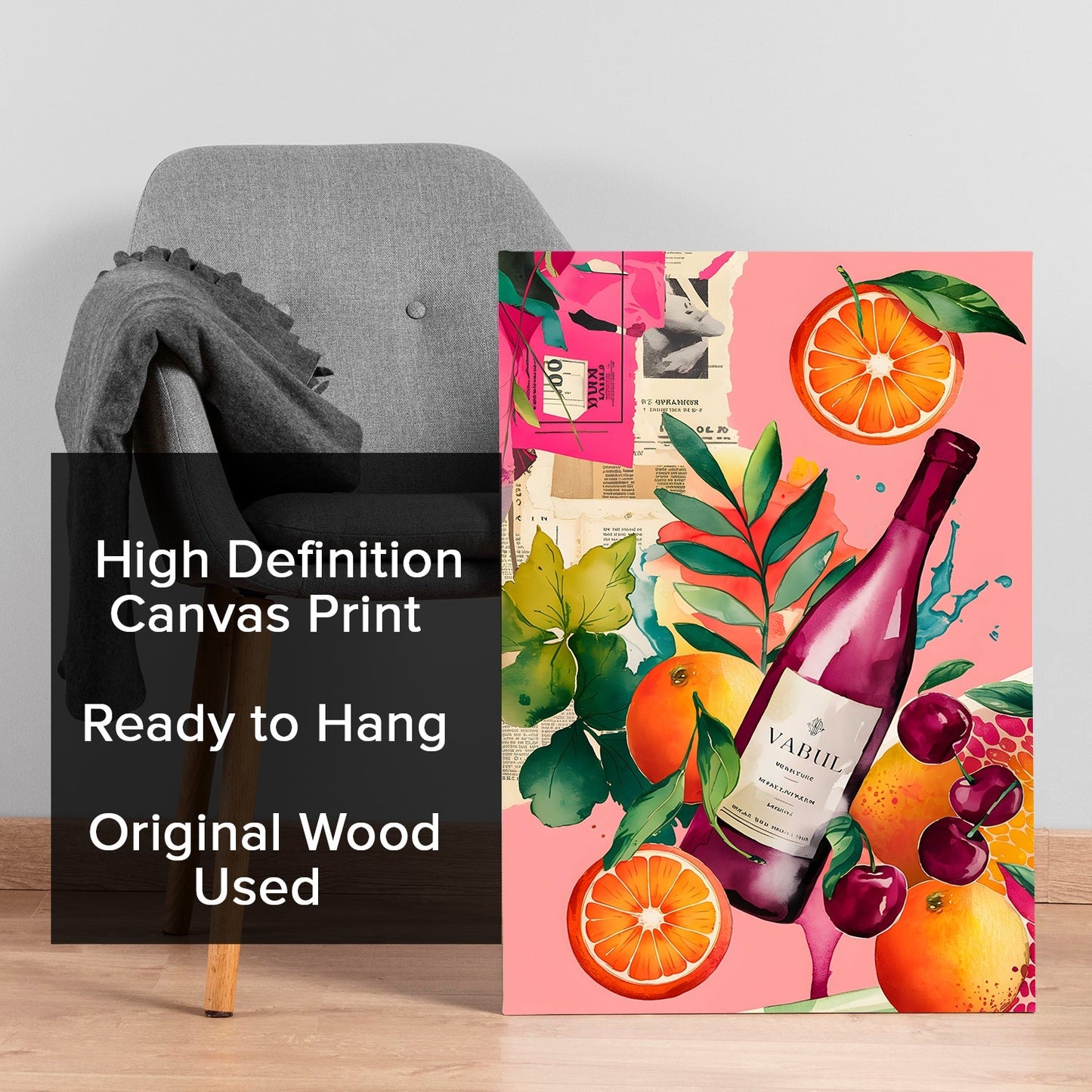 Vibrance & Vino Canvas Wall Art Painting for Modern Home Décor