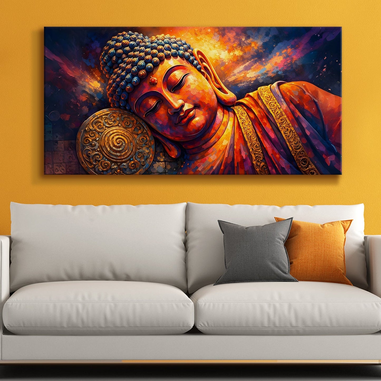 Peaceful Lord Buddha Canvas Painting for Elegant Home Décor