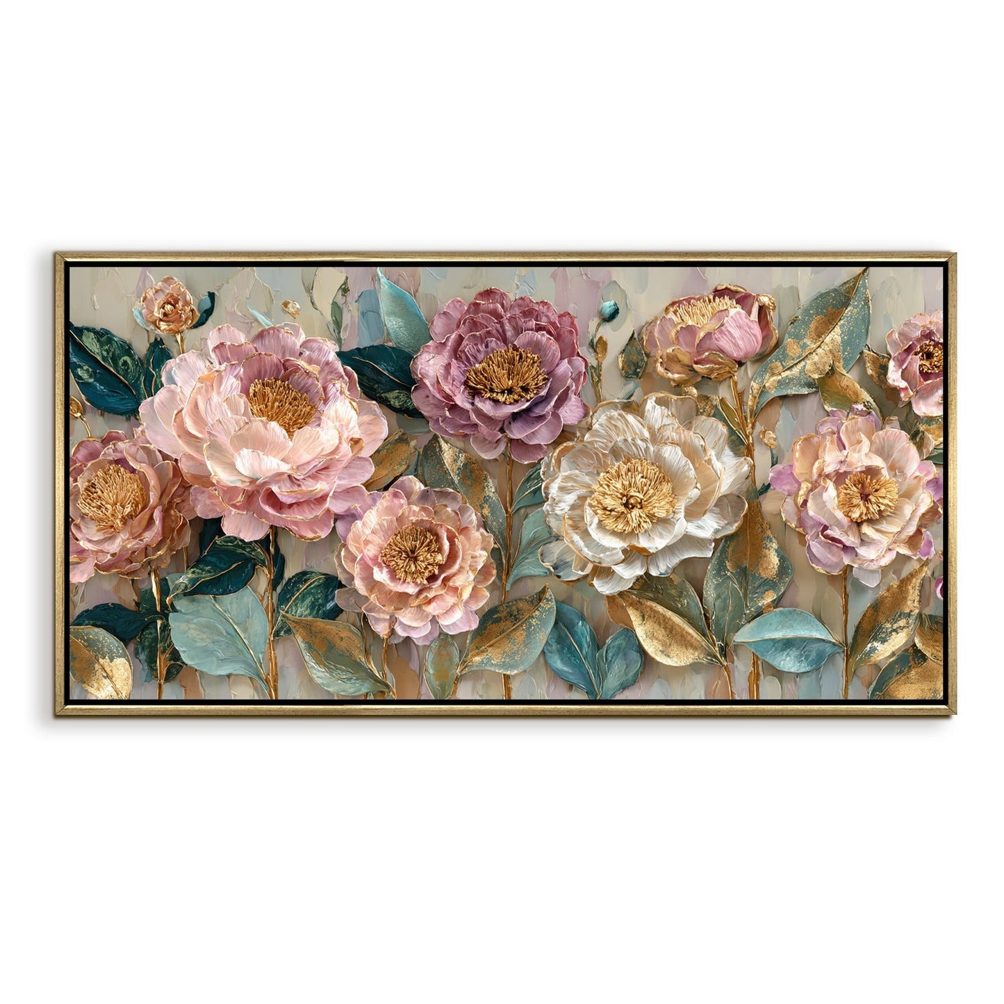Pastel Bloom Elegance Luxury Floral Canvas Wall Art for Home Decor