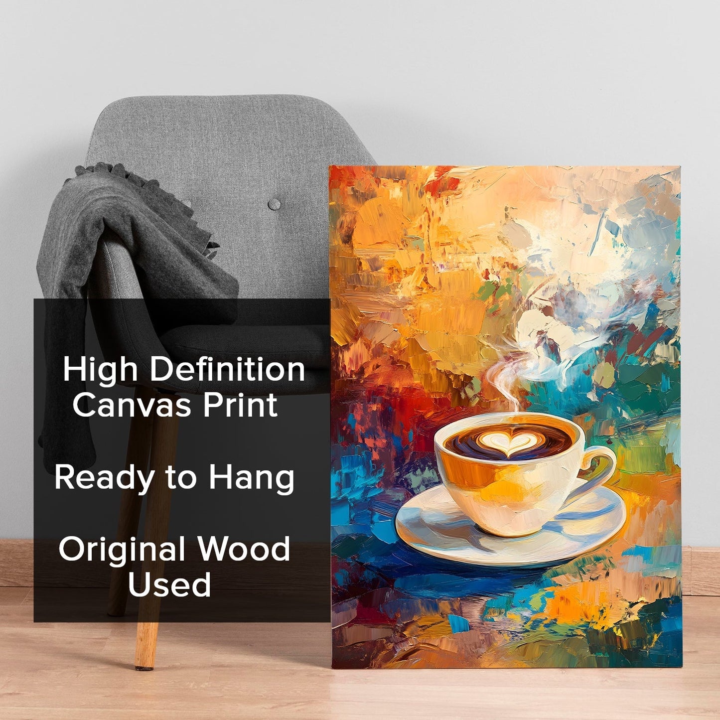 Latte Whispers Canvas Wall Art Painting for Kitchen & Café Décor
