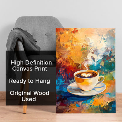 Latte Whispers Canvas Wall Art Painting for Kitchen & Café Décor