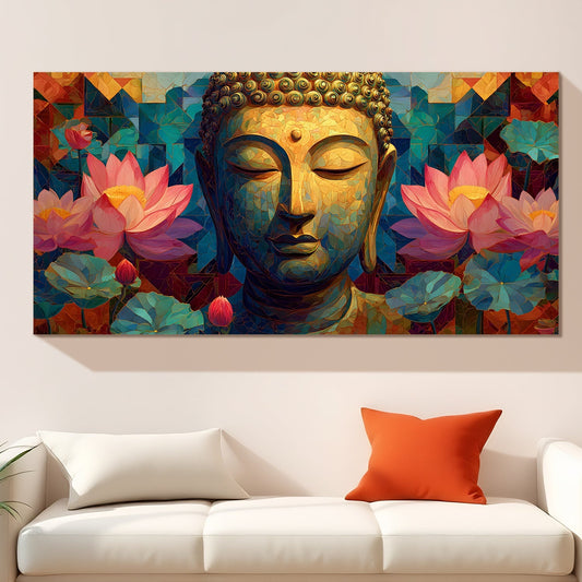 Elegant Lord Buddha Canvas Painting for Serene Home Décor