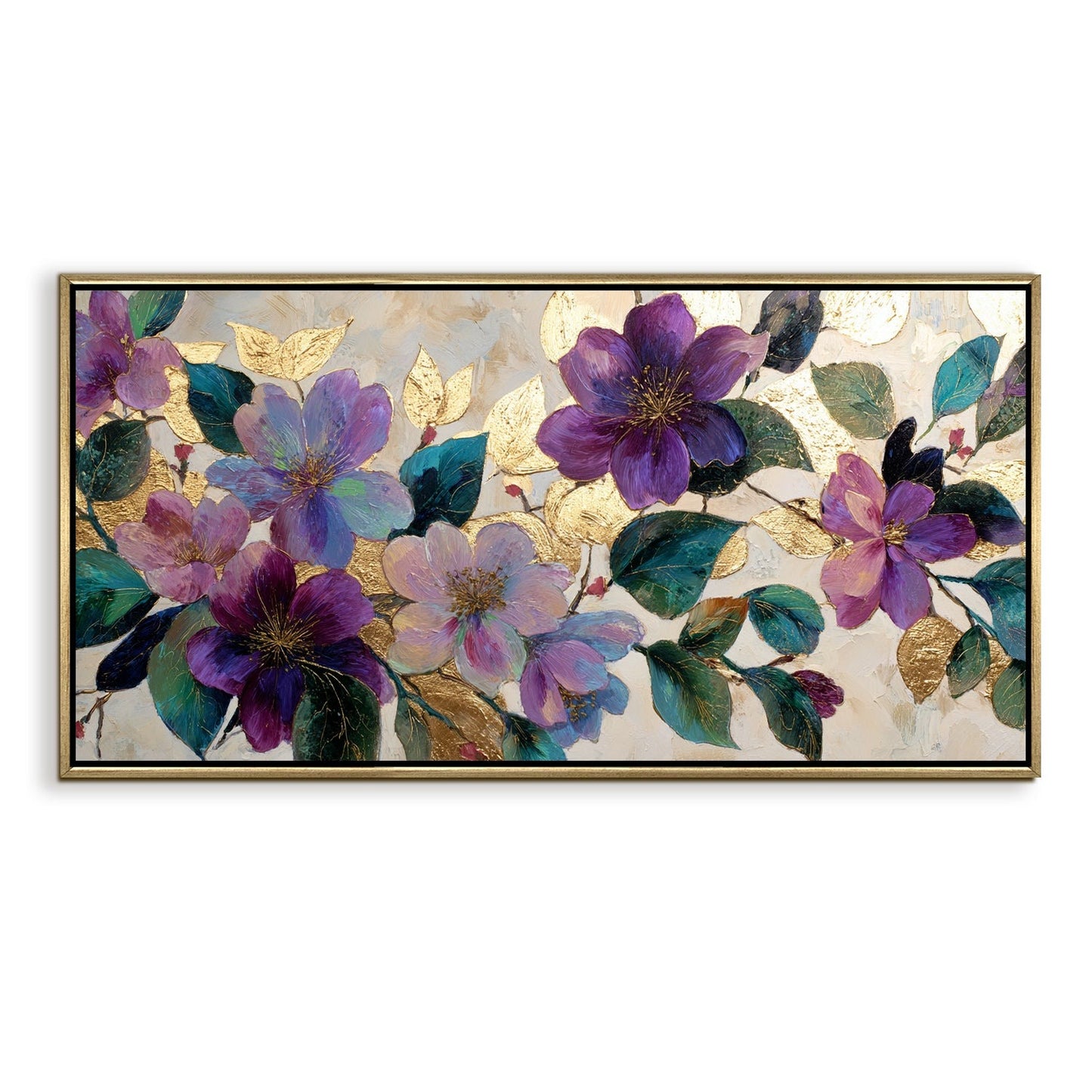 Royal Violet Florals Luxury Floral Canvas Wall Art for Elegant Decor