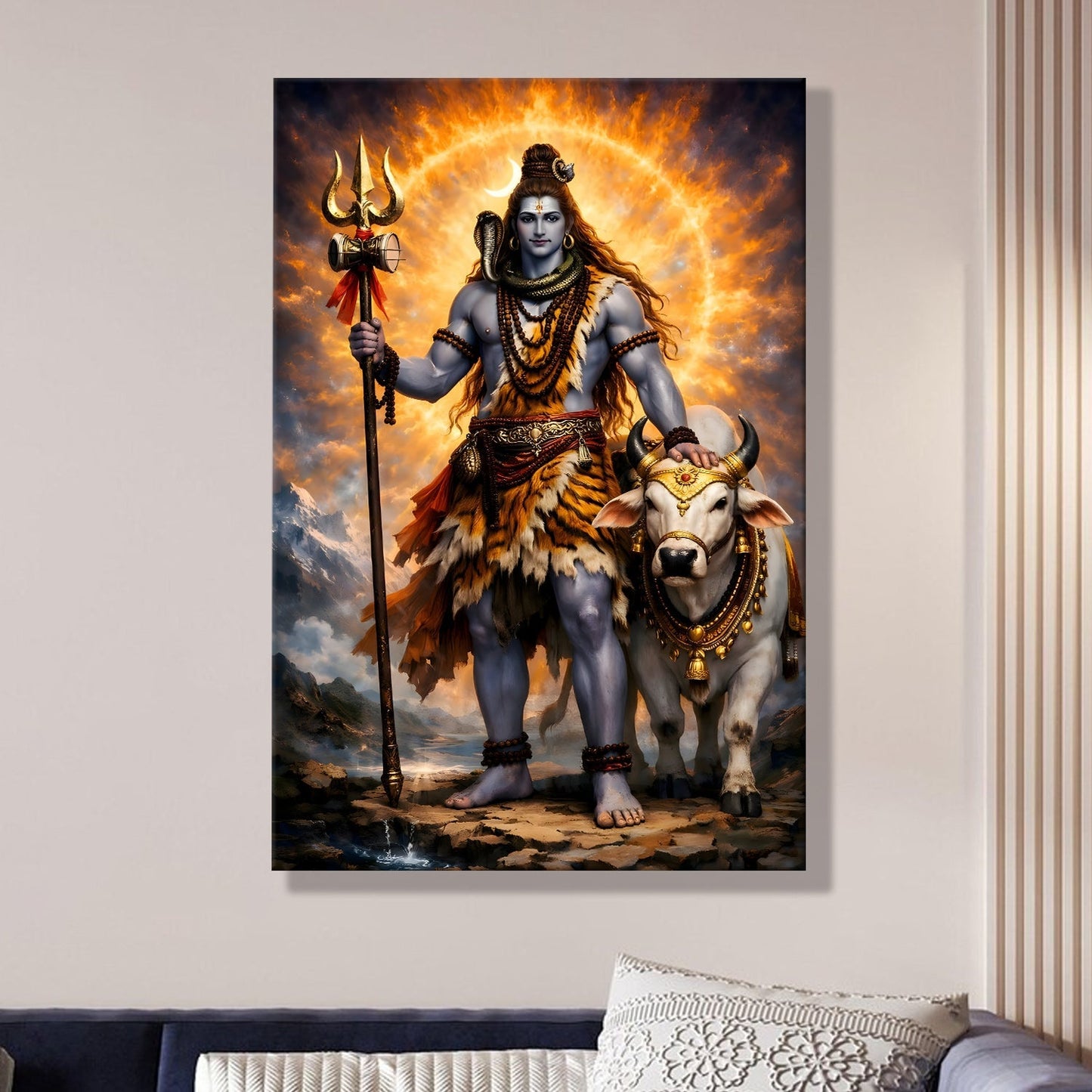 Lord Shiva Wall Art Canvas Painting for Home & Office Décor