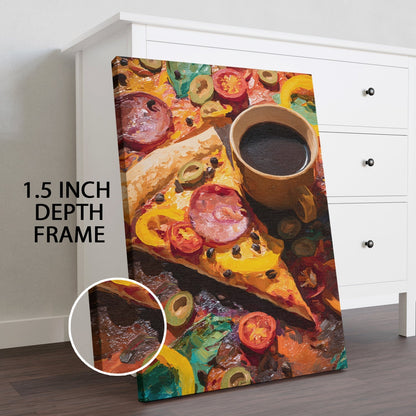 Pizza & Coffee Wall Art – Café Kitchen Dining Canvas Decor
