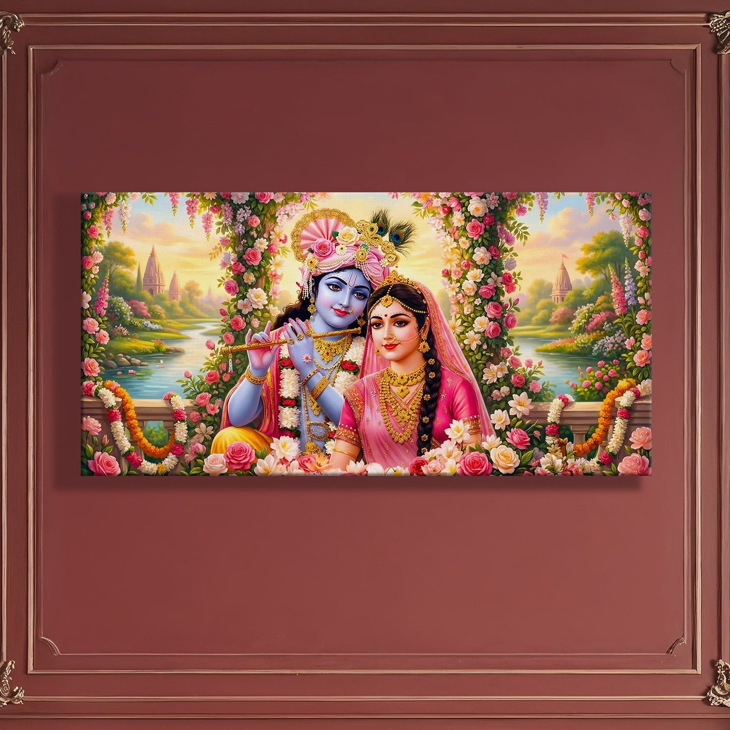 Radha Krishna Divine Harmony Canvas Wall Art for Home Décor