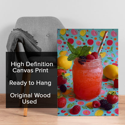 Fruity Summer Drink Canvas Wall Art for Kitchen & Café Décor