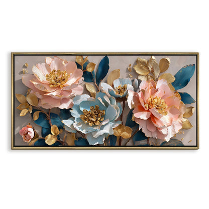 Blush Lotus Bloom Luxury Floral Canvas Wall Art for Elegant Decor
