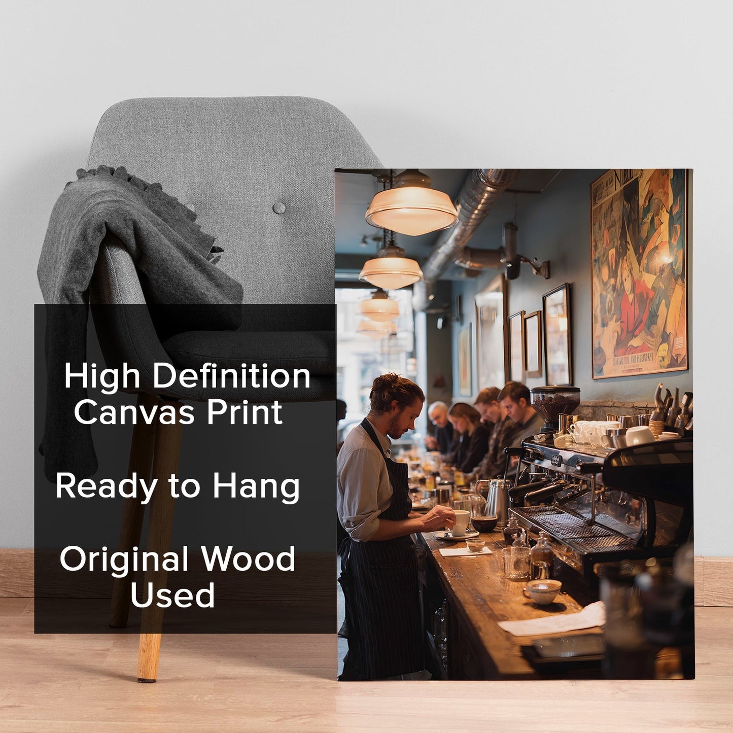Espresso Bar Urban Café Canvas Wall Art for Kitchen & Dining