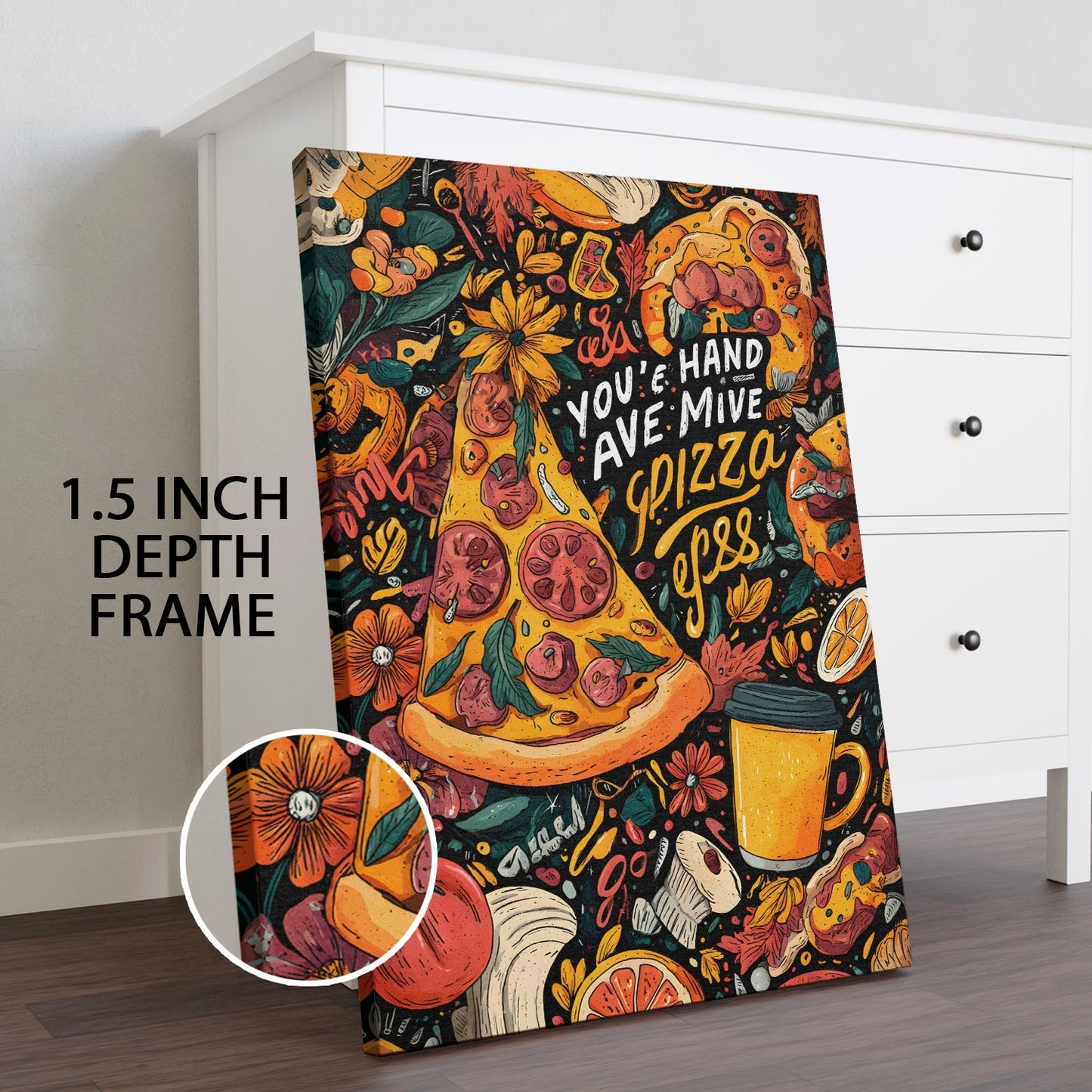 Funky Pop Art Pizza Wall Art – Colorful Food Poster Canvas