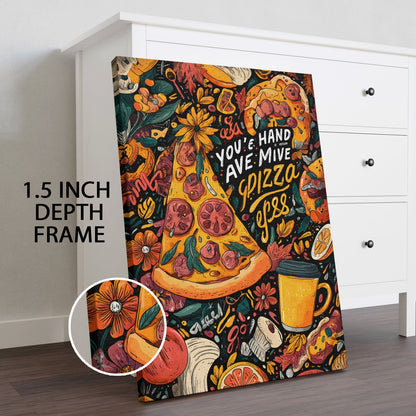 Funky Pop Art Pizza Wall Art – Colorful Food Poster Canvas