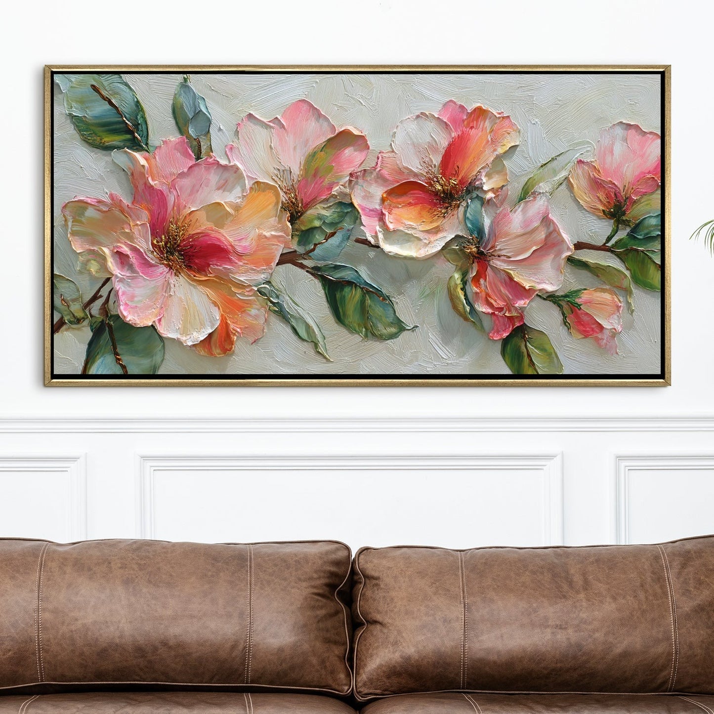 Blush Bloom Floral Luxury Canvas Wall Art for Elegant Home Decor