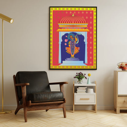 Shreenathji Pichwai Canvas Wall Art Traditional Indian Home Decor