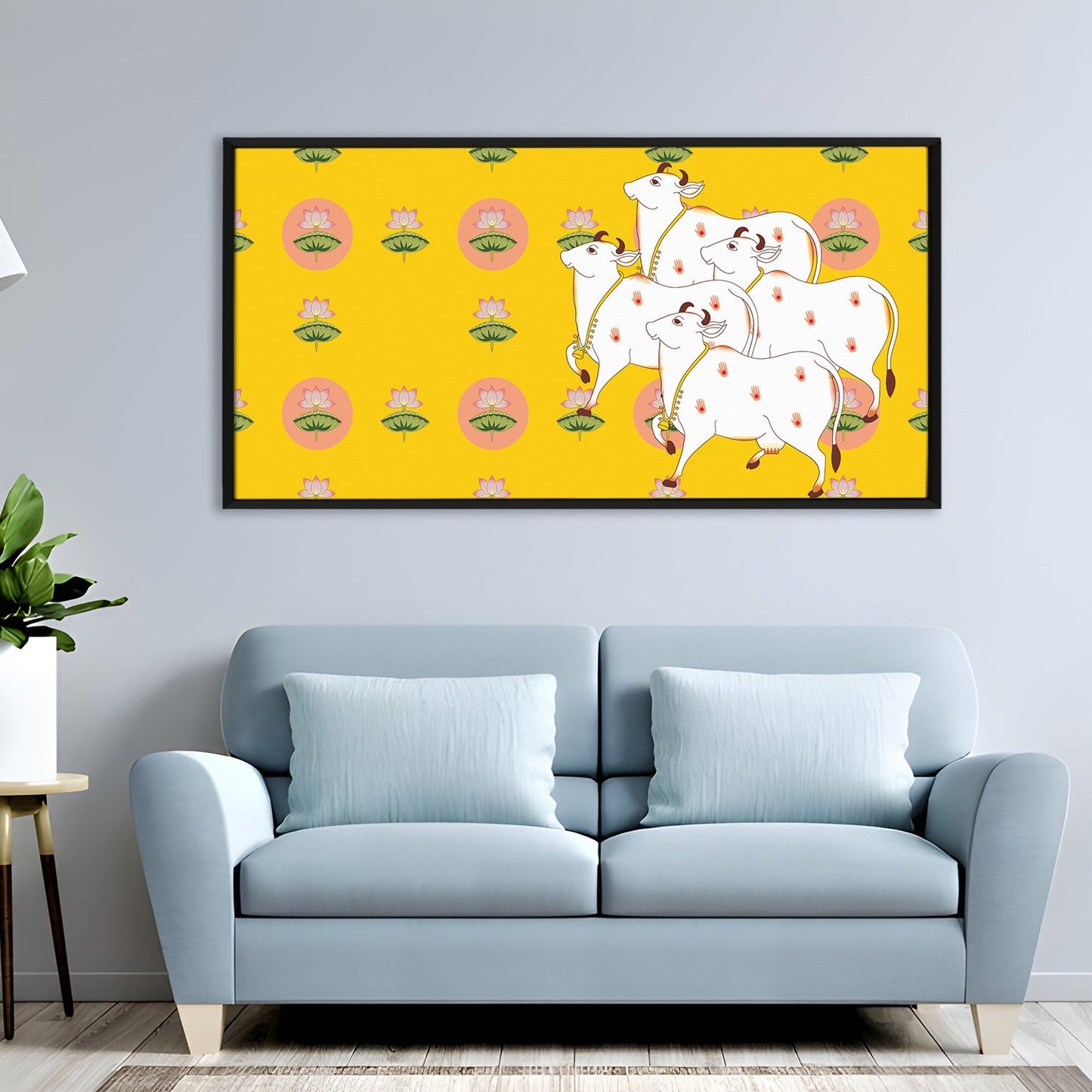 Traditional Indian Pichwai Canvas Wall Art Painting for Home Decor