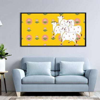 Traditional Indian Pichwai Canvas Wall Art Painting for Home Decor