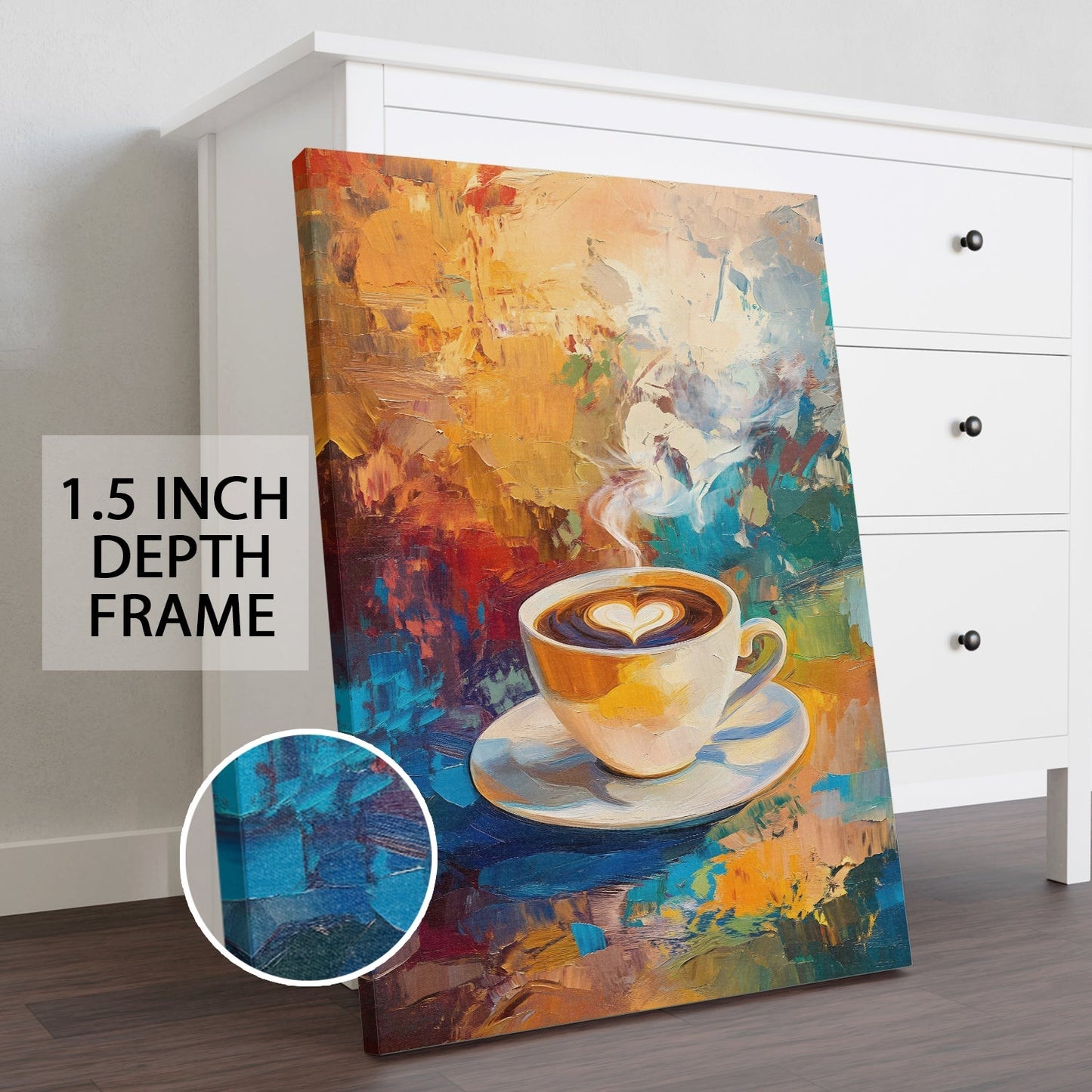Latte Whispers Canvas Wall Art Painting for Kitchen & Café Décor