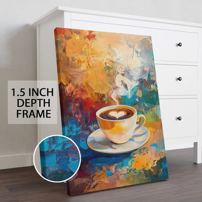 Latte Whispers Canvas Wall Art Painting for Kitchen & Café Décor