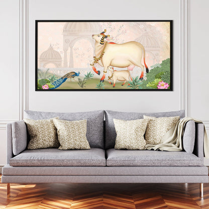 Traditional Indian Pichwai Canvas Wall Art Painting for Home Decor
