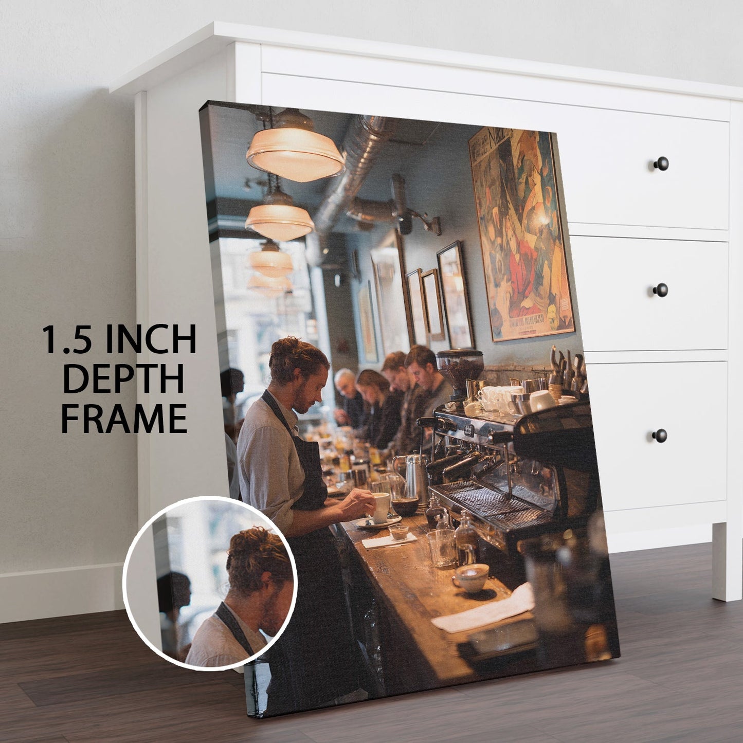 Espresso Bar Urban Café Canvas Wall Art for Kitchen & Dining