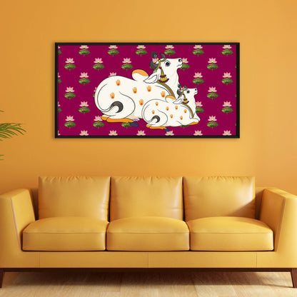 Traditional Indian Pichwai Canvas Wall Art Painting for Home Decor