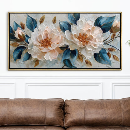 Blush Peony Bloom Luxury Floral Canvas Wall Art for Elegant Decor