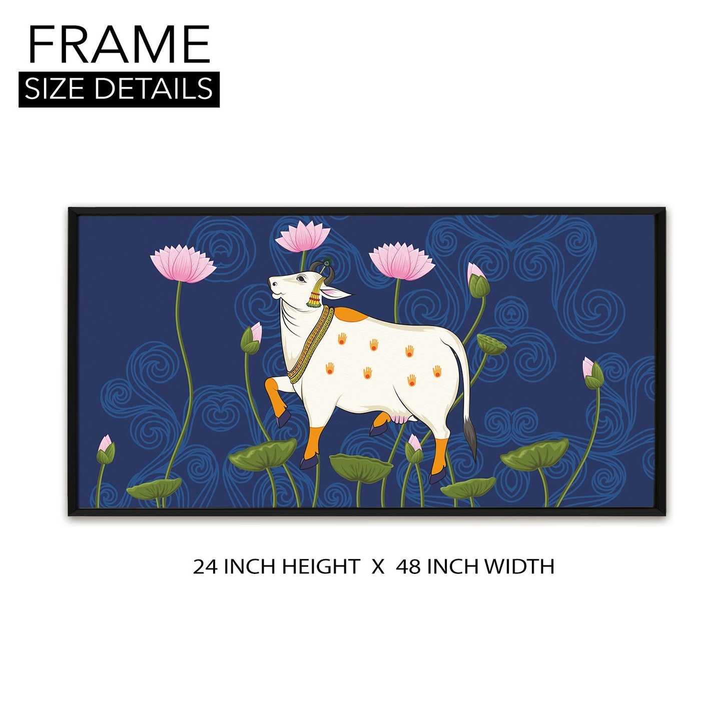 Traditional Indian Pichwai Canvas Wall Art Painting for Home Decor