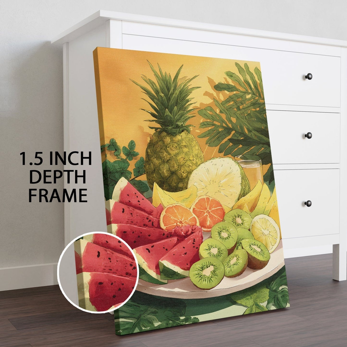 Tropical Fruit Platter Wall Art – Vibrant Kitchen Juice Bar Canvas