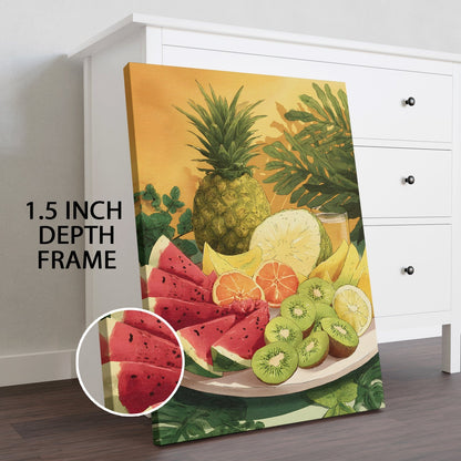 Tropical Fruit Platter Wall Art – Vibrant Kitchen Juice Bar Canvas