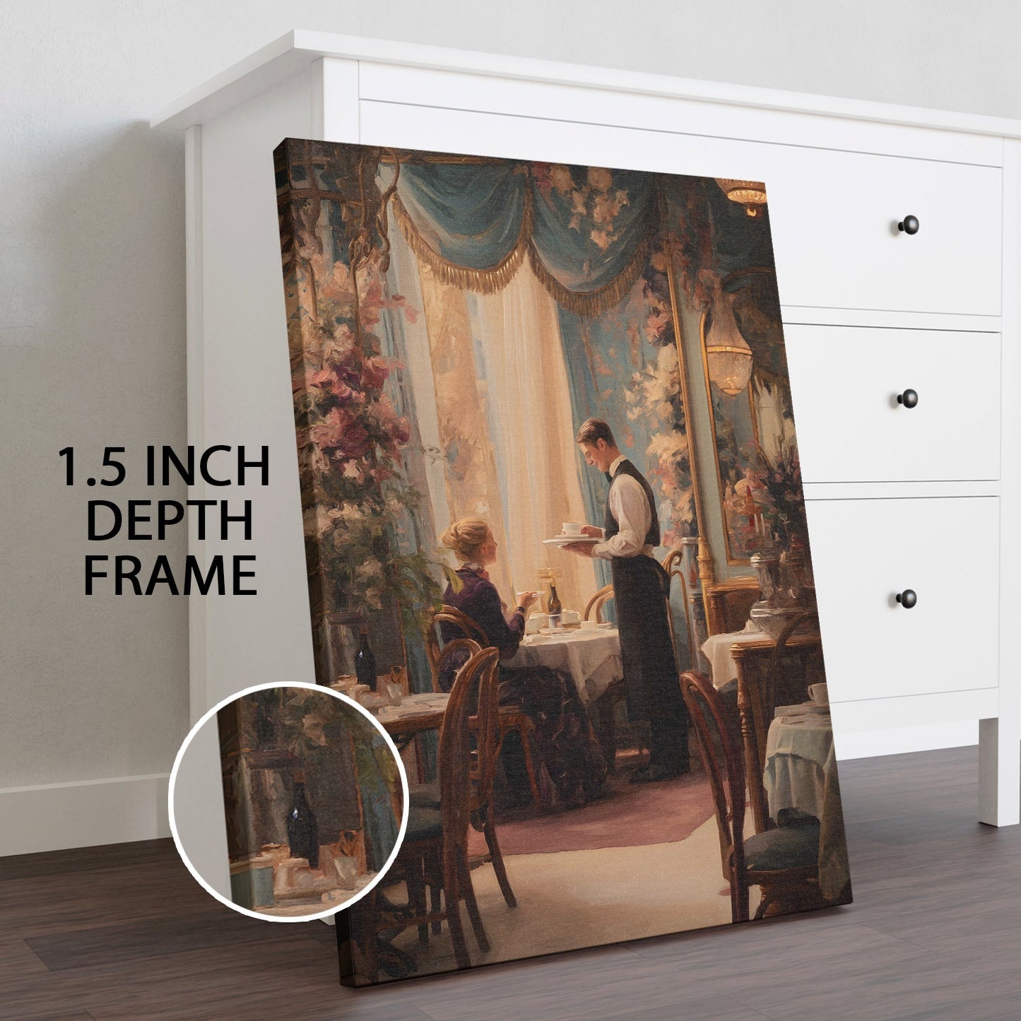Vintage European Fine Dining Wall Art – Elegant Restaurant Canvas