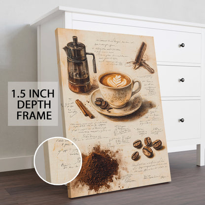 Brewing Perfection Canvas Wall Art for Kitchen & Coffee Décor