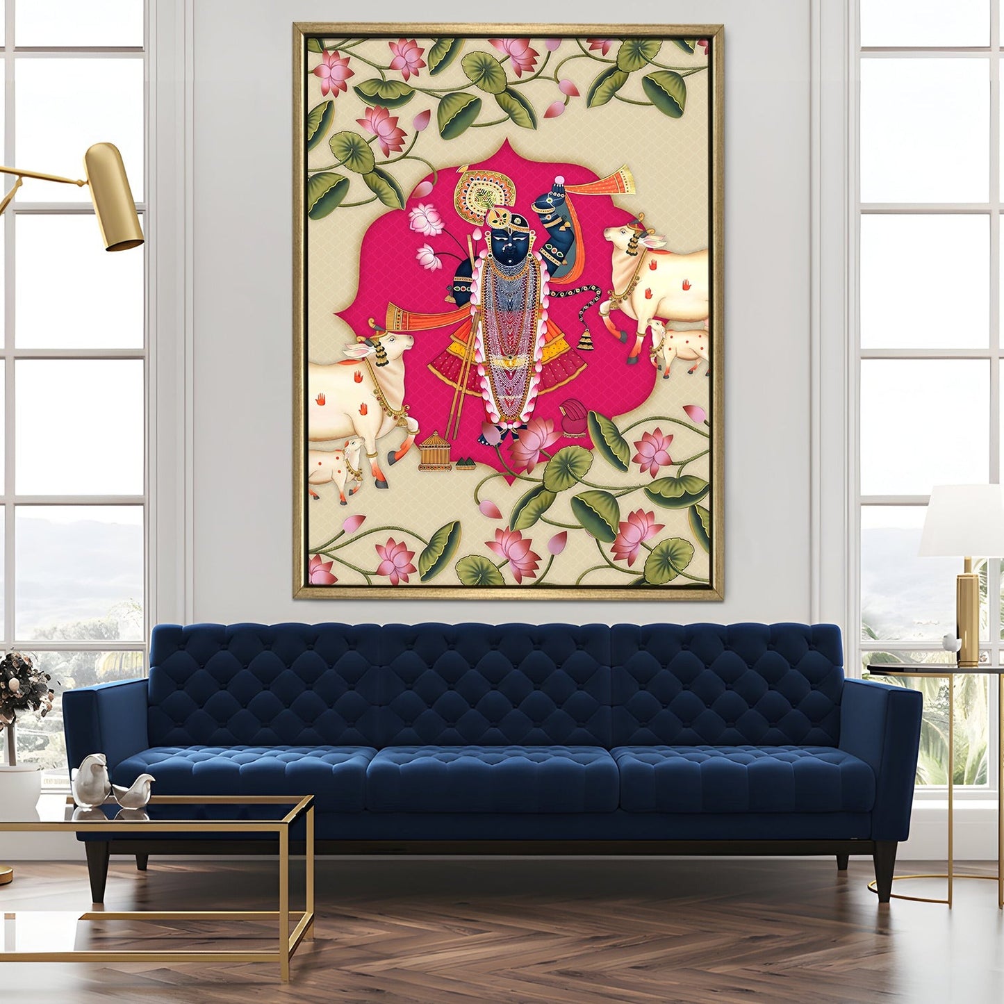 Shreenathji Pichwai Wall Art Traditional Indian Canvas Home Decor