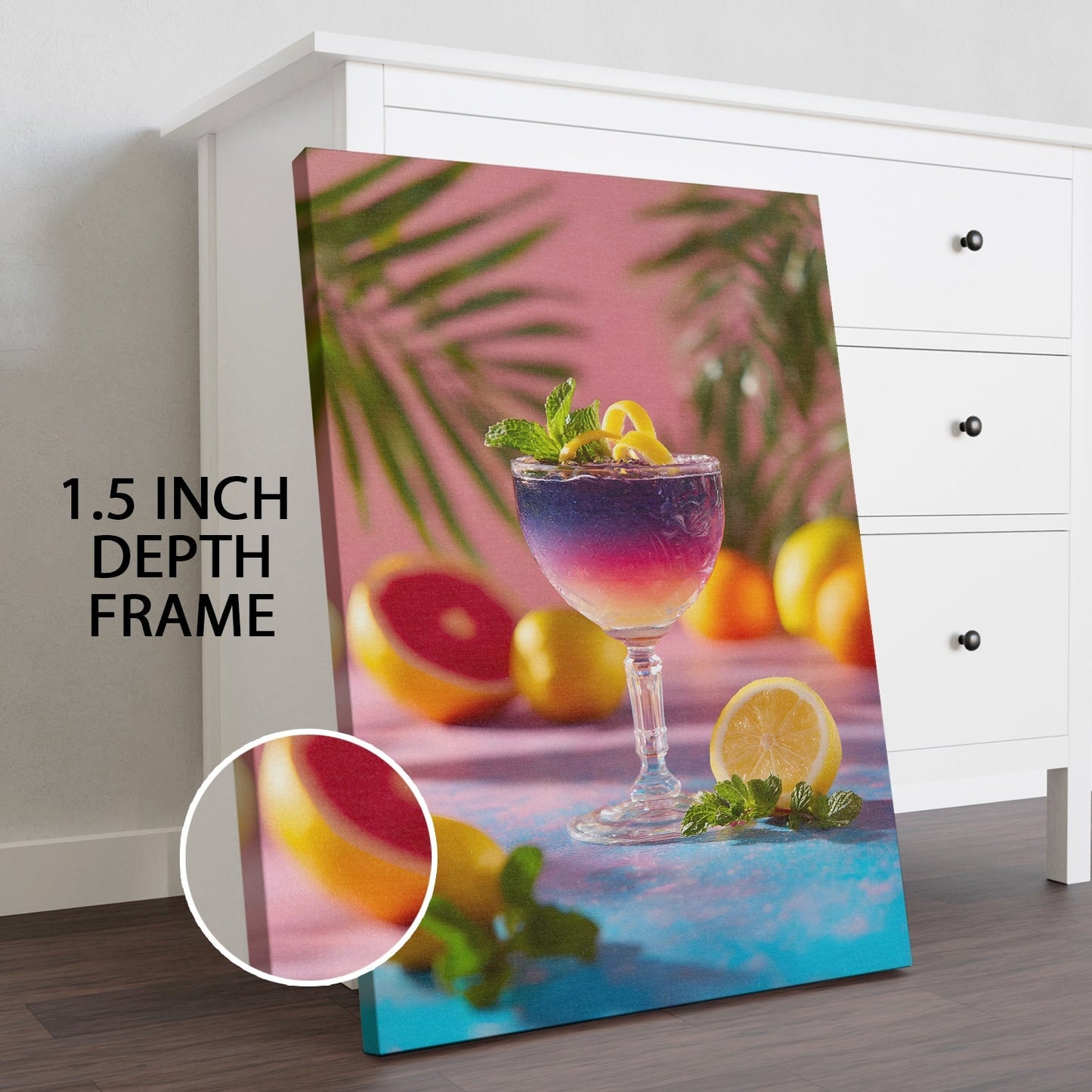 Vibrant Tropical Cocktail Canvas Wall Art for Kitchen & Bar