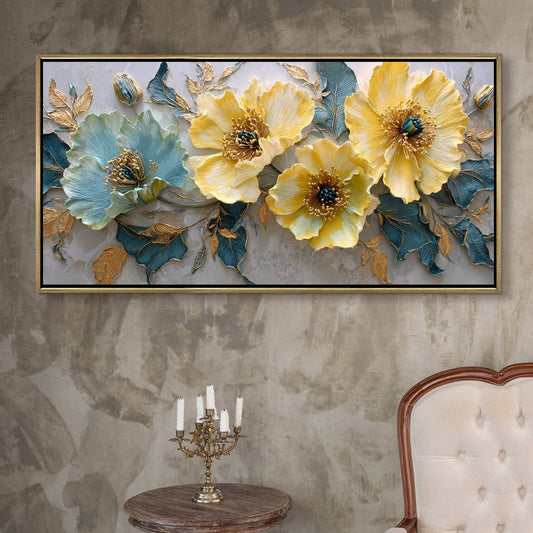 Opulent Floral Harmony Luxury Canvas Wall Art for Elegant Home Decor