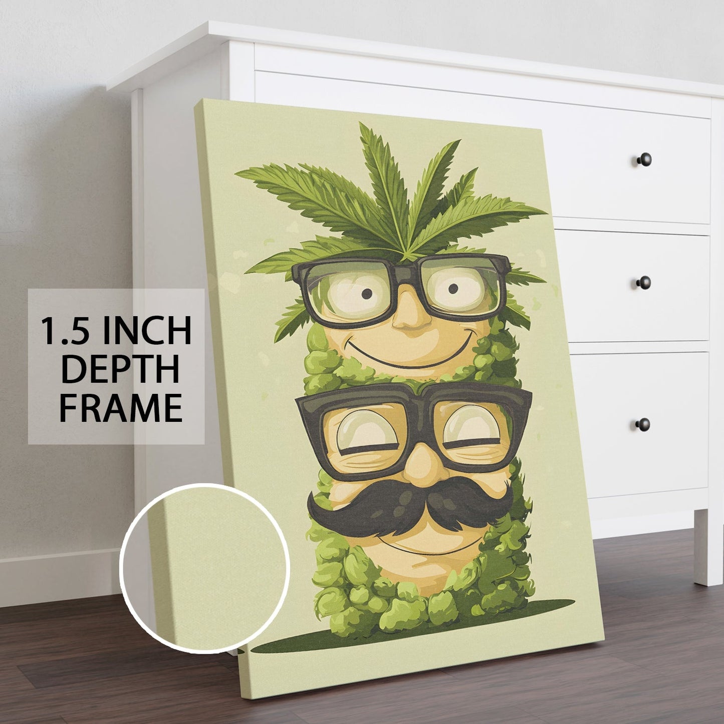 Glasses & Greenery Canvas Wall Art Painting for Modern Décor