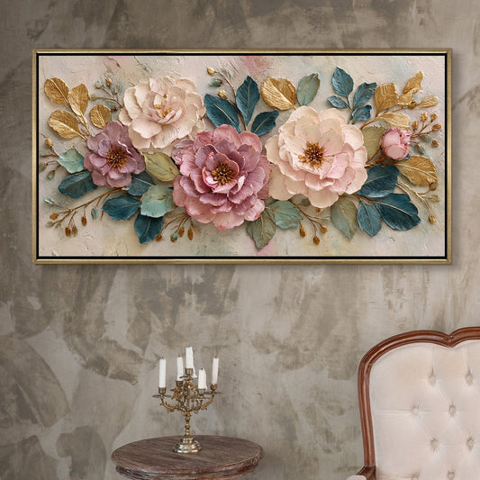 Elegant Pastel Peonies Luxury Floral Canvas Wall Art for Home Decor