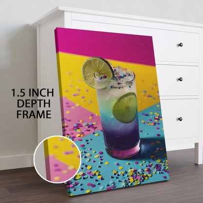 Tropical Fruit Cocktail Canvas Wall Art for Kitchen & Bar Décor