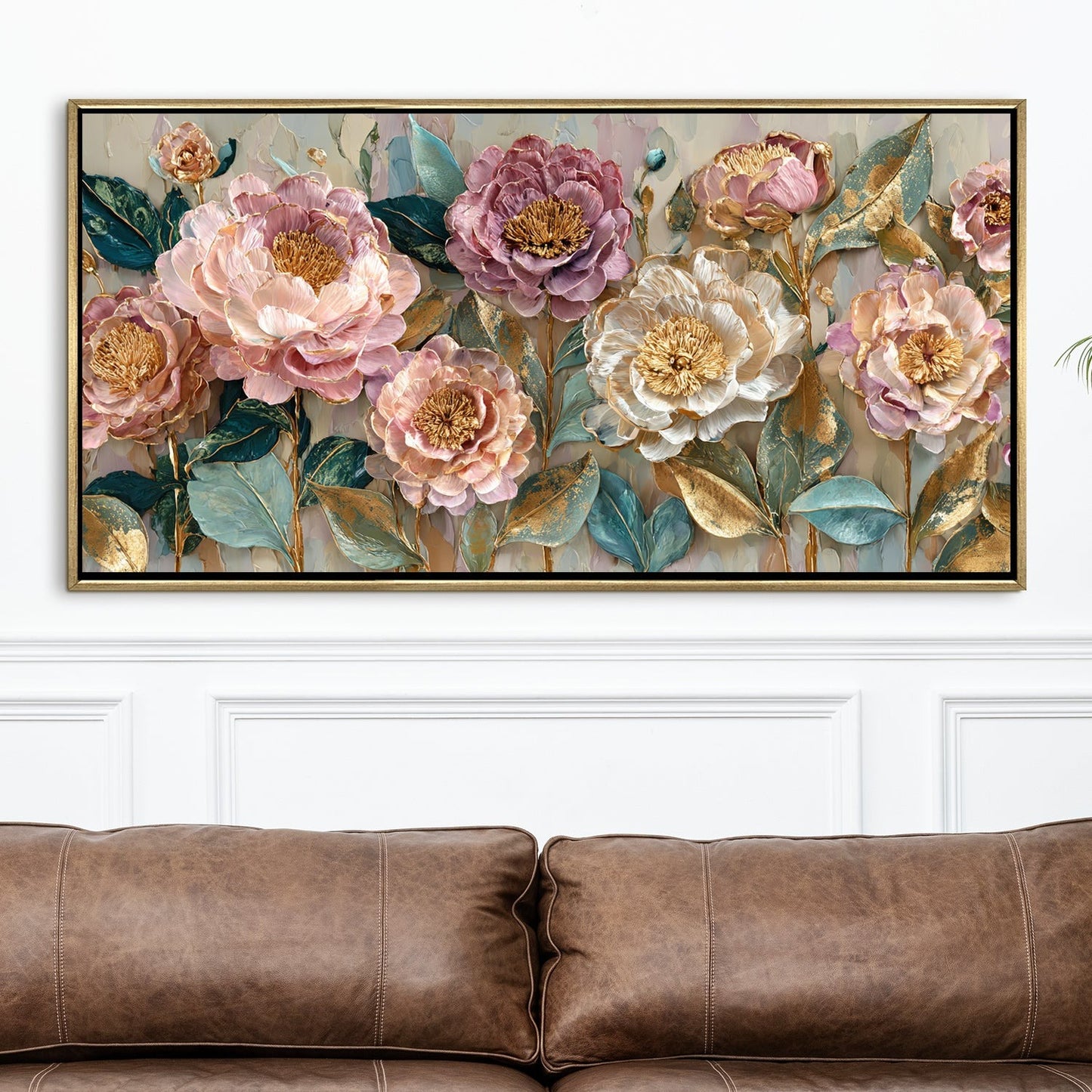 Pastel Bloom Elegance Luxury Floral Canvas Wall Art for Home Decor