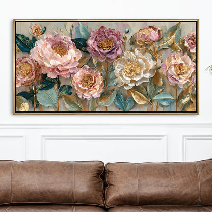 Pastel Bloom Elegance Luxury Floral Canvas Wall Art for Home Decor