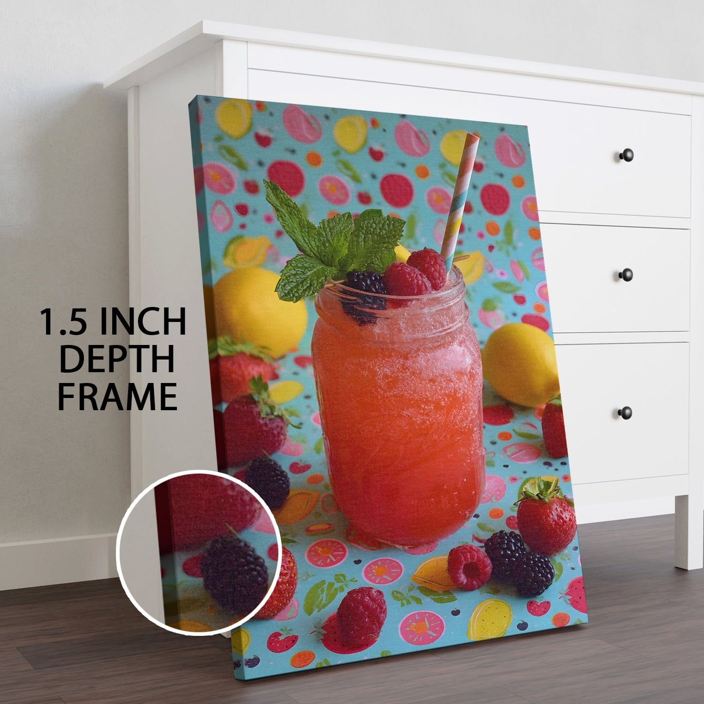 Fruity Summer Drink Canvas Wall Art for Kitchen & Café Décor